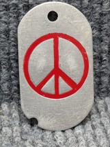 Vintage Peace Sign Dog Tag 1960s USA - £22.95 GBP