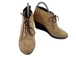 Cole Haan Boots Women 8 B Shoes Brown Leather Suede Wedge Lace Up Ankle ... - $37.78 CAD