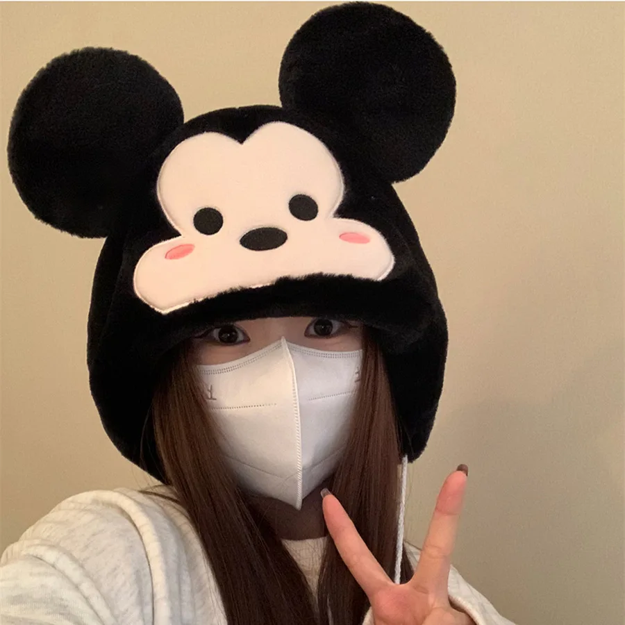 Anime Disney Hat Stock Mickey Mouse Winter Outdoor Plush Hat with Plush and - $21.84