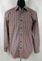 Egara Mens Warehouse Large Button Dress Shirt Non-Iron Fall Colors Orang... - £14.60 GBP
