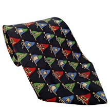 Tommy Hilfiger Flags Sailing Yacht Nautical Stars Stripes Novelty Silk Necktie - $15.94