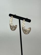Vintage Sterling Silver Half Moon Filigree 1.25" Earrings - $36.43
