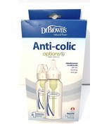 2 Pack Dr. Brown&#39;s Natural Flow Anti-Colic Options+ Narrow 8oz Baby Bott... - $436.20 MXN