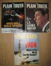 The Plain Truth Magazine Lot 80s Ronald Reagan Star Wars WW3 Cold War - £19.61 GBP