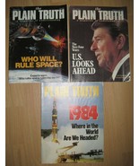 THE PLAIN TRUTH MAGAZINE Lot 80s Ronald Reagan STAR WARS WW3 COLD WAR - $24.99