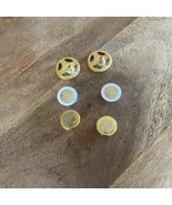 Vintage AVON INTERCHANGEABLE GOLDTONE Round Gold WHITE EARRINGS - €12,18 EUR