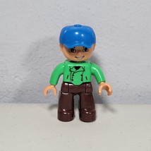 Lego Duplo Figure Boy Man Blue Cap Green Shirt Brown Pants - £5.55 GBP