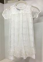 April Cornell Baby Christening Gown 2PC Lace Over Cotton Gown MOP Buttons Sz 2 - £30.75 GBP