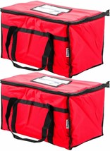 2 PACK Insulated RED Catering Delivery Food Full Pan Carrier Hot Cold Cooler Bag - £62.11 GBP