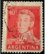 1957 Argentina José Francisco de San Martín (1778-1850) 40c Postmark Stamp - $10.00