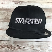 Starter Men&#39;s STAR-FIT Flat Brim Cap, Black Size Medium - £14.38 GBP