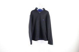 Brooks Brothers Mens Size Large Blank Half Zip Fleece Pullover Sweater Black - £29.53 GBP