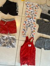 Baby Boy Summer Clothes Lot 6pc – 12M Shorts, Overalls, Dinosaur &amp; Tee Set - $30.67 CAD