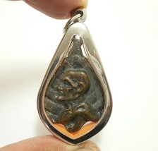 Jaokhun Nor Bo Leaf Magic Yant 1970 Thai Amulet Pendant Coin Success Happy Lucky - £86.11 GBP