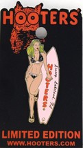 Hooters Bikini Calendar Girl Linsey Lakeland Fl Florida Pink Surfboard Lapel Pin - £10.22 GBP