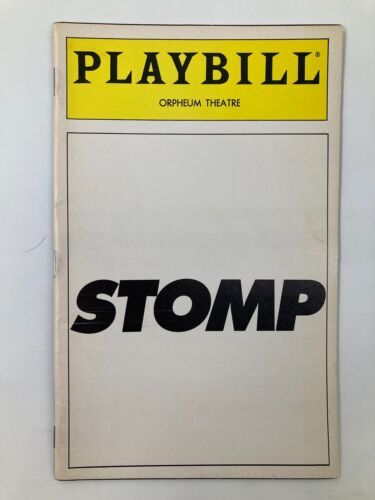 1996 Playbill Orpheum Theatre Ahmed A. Best, Michael Bove in Stomp - $14.20