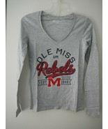 Champion Womens NCAA University Long Sleeve V-Neck T-Shirt Ole Miss Rebe... - £9.61 GBP