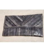 Beautiful Vintage 80&#39;s Lee Sands GENUINE EEL SKIN Brown Clutch Purse 12.... - $376.14 MXN