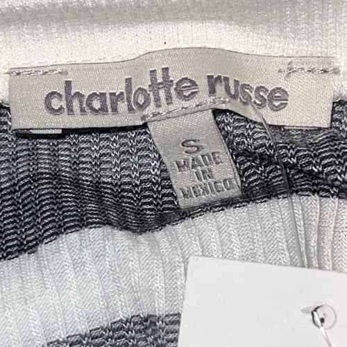 Charlotte Rousse Striped Gray White Long Sleeve T Shirt Dress Size Small New Item image 6