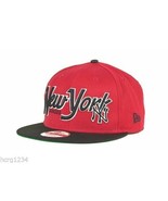 New York Yankees New Era 9Fifty MLB Baseball PIB Strapback Cap Hat BLK/RED - £18.18 GBP