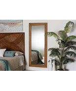 Fella Walnut Brown Rubberwood and Rattan Frame Wall Mirror - $7,532.38 MXN
