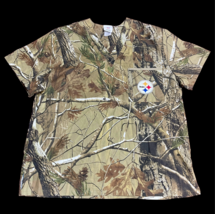 NFL Pittsburgh Steelers Scrub Dudz Top Realtree Camo Uniform Nurse Mediu... - €8,61 EUR