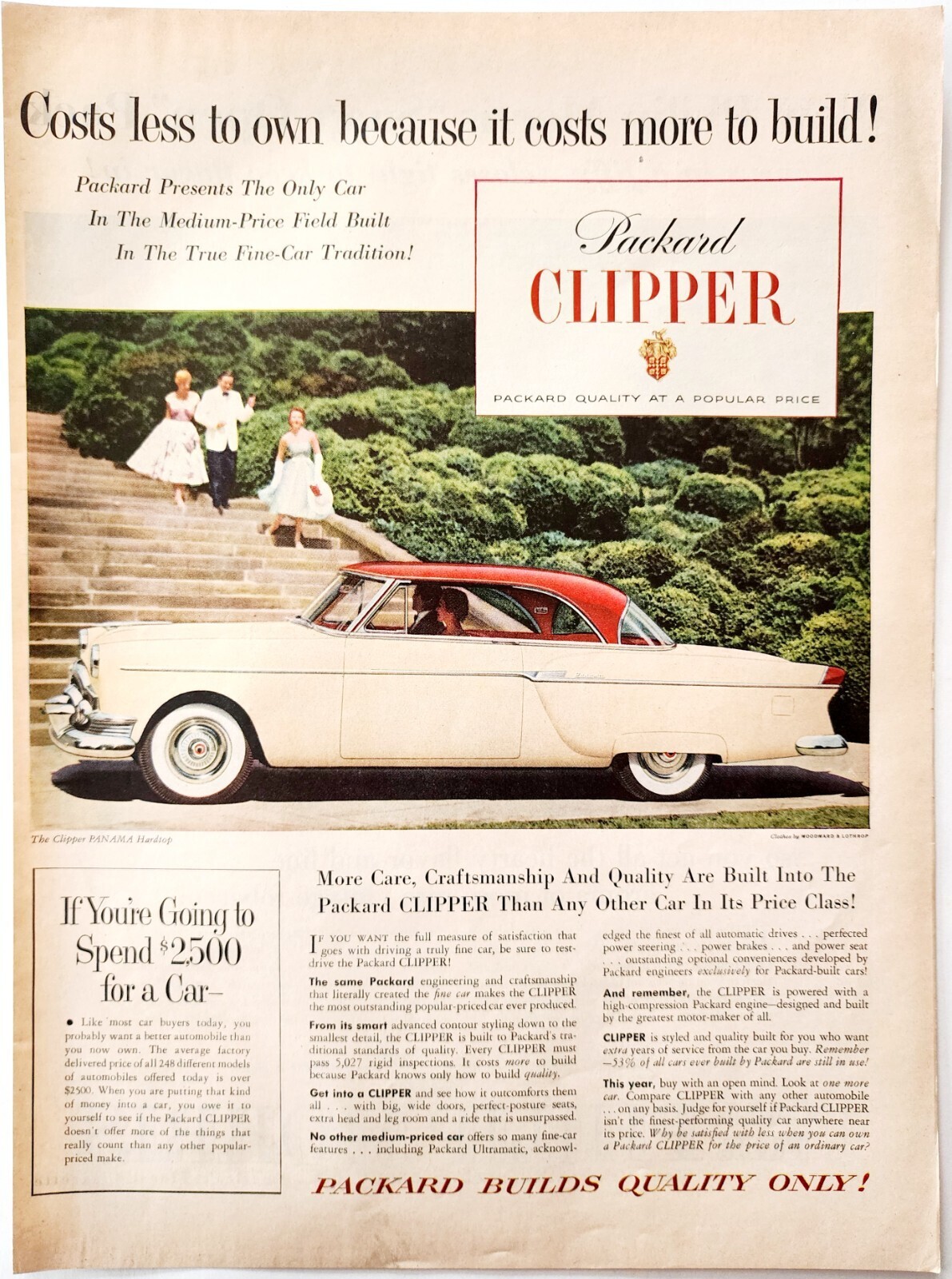 1954 Packard Clipper Panama Hardtop Advertisement Automobilia Vintage DWJJ13 Item image 2