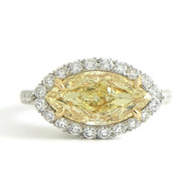 Authenticity Guarantee 
GIA Fancy Yellow Marquise Diamond Halo Engagement Rin... - £12,220.98 GBP