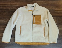 NWOT Orvis Sz L Stowe Leather Sherpa Fleece Winter Jacket Coat Full Zip Men’s - £68.49 GBP