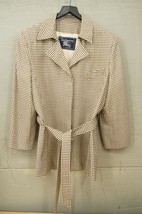 Designer Crisp &amp; Clean BURBERRY 60722 Brown Check Ladies Suit Jacket Wool 12 - £141.83 GBP