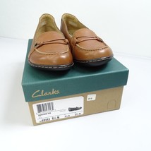 Clarks Women&#39;s Ashland Ice Loafer Size 6.5 Flat Slip On Shoe Brown Leath... - $28.20