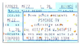 Psychic TV Célébrité Peau Concert Ticket Stub Juin 23 1990 New York Ville - £33.66 GBP