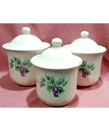 Set of 3 Pfaltzgraff Grapevine Pattern Canisters ~ 7 Inch ~ 6 1/2 Inch ~... - $75.00