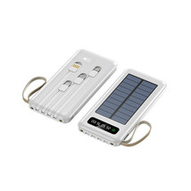 Powerbank 4 in 1 with Solar Panel for USB, i0s, Type C, and Micro USB White - £27.66 GBP