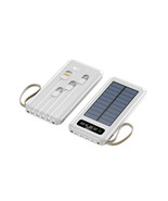 Powerbank 4 in 1 with Solar Panel for USB, i0s, Type C, and Micro USB White - £27.66 GBP