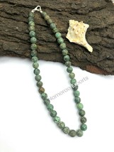 Natural African turquoise 8x8 mm Beads Stretch Necklace Adjustable AN-9 - £9.48 GBP
