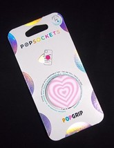 Popsockets PopGrip HYPNOTIC Pink Icing Heart Swappable Top Phone Grip NEW - $11.60