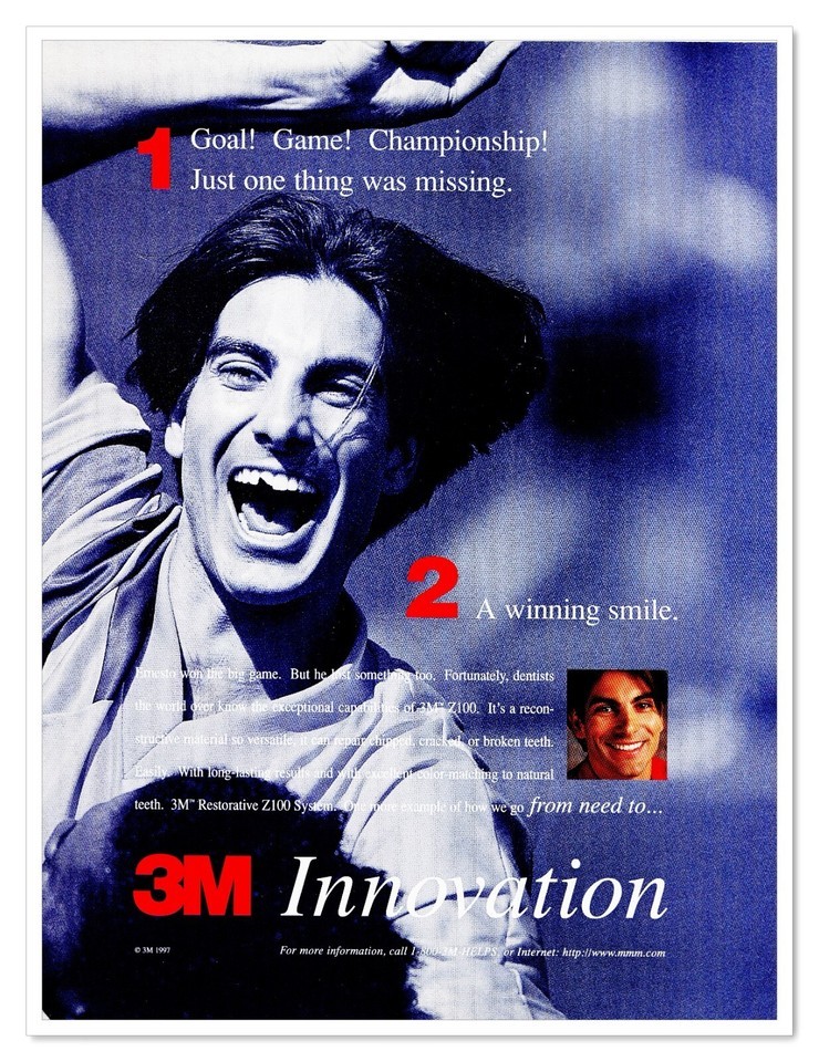 Print Ad 3M Innovation Z100 Ernesto Broken Tooth Vintage 1997 Advertisement - $9.70