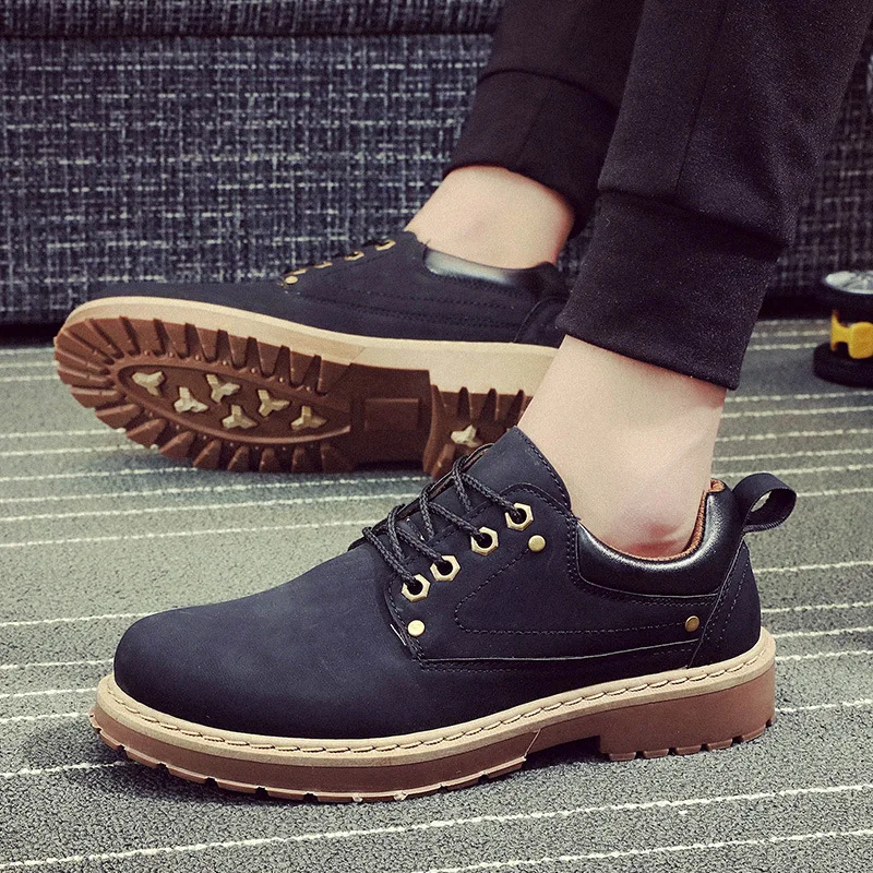 New Brand Hot Sale Casual Shoes Men Spring Autumn Waterproof Solid Lace-... - $46.97