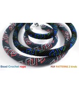 Bead Crochet Rope patterns «ZIG-ZAG» Necklace &amp; Bracelet. PDF file - $5.00