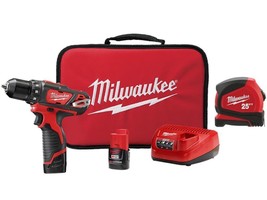Milwaukee M12 3/8 Drill/driver With Tape Measure Kit - £150.35 GBP
