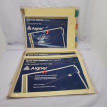 Vtg Aigner GOLD LINE Indexes   11 X 14 7/8 2 packs clear tabs 1 color - £15.72 GBP