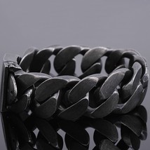 Heavy Hand Bracelet Men Vintage Black Stainless Steel Mens Bracelets With Belt B - £35.35 GBP