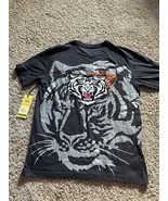 Members Only Men&#39;s White Tiger Embroidered Black T-Shirt Size 2XL Crew Neck - €17,17 EUR