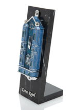 Keren Kopal Hand made Metal Lite Blue mezuzah Decorated with Austrian Cr... - $64.80