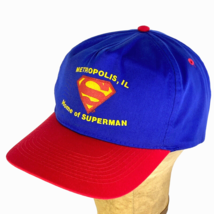 Vtg Metropolis, IL Home of Superman Blue Red Souvenir Hat Otto Cap Baseball - £7.86 GBP