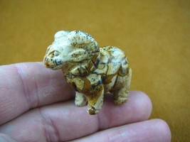 (Y-RAM-557) Ram Sheep Carving Tan Picture Jasper Gemstone Figurine Big Horn Rams - £11.19 GBP