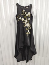 Gianni Bini GB Girls Formal Black Dress Size7 Hi-Lo Embroidered  Floral ... - $64.35