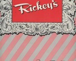 Rickey&#39;s Studio Inn Red Chimney &amp; Town House Menu San Francisco Californ... - $77.22