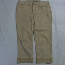 Chico&#39;s 2.5 / 14 Cuffed Ultimate Fit Crop Khaki Stretch Denim Jeans - £10.95 GBP